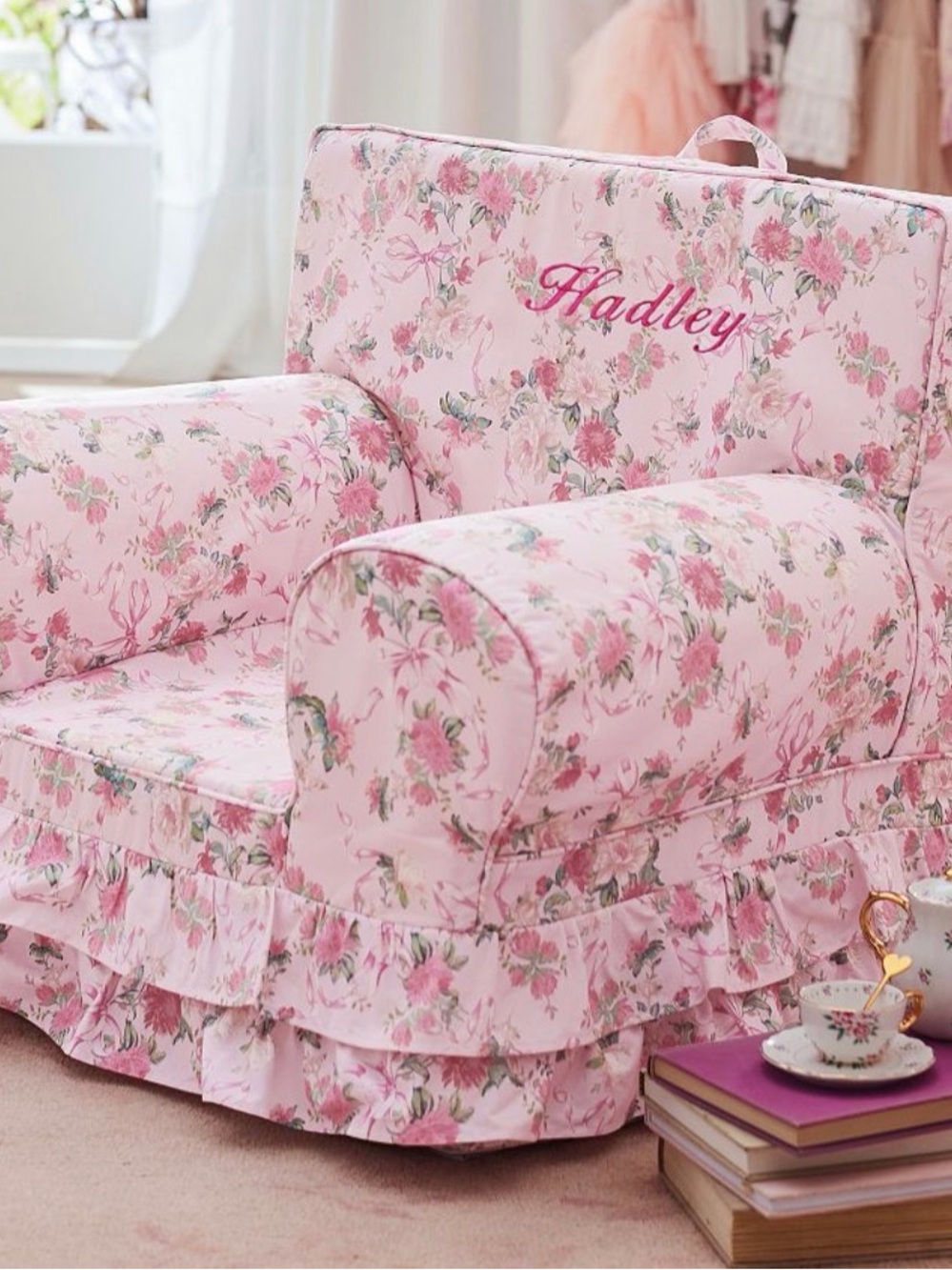 LoveShackFancy Cabbage Rose pottery barn Kids Anywhere Chair Cover
